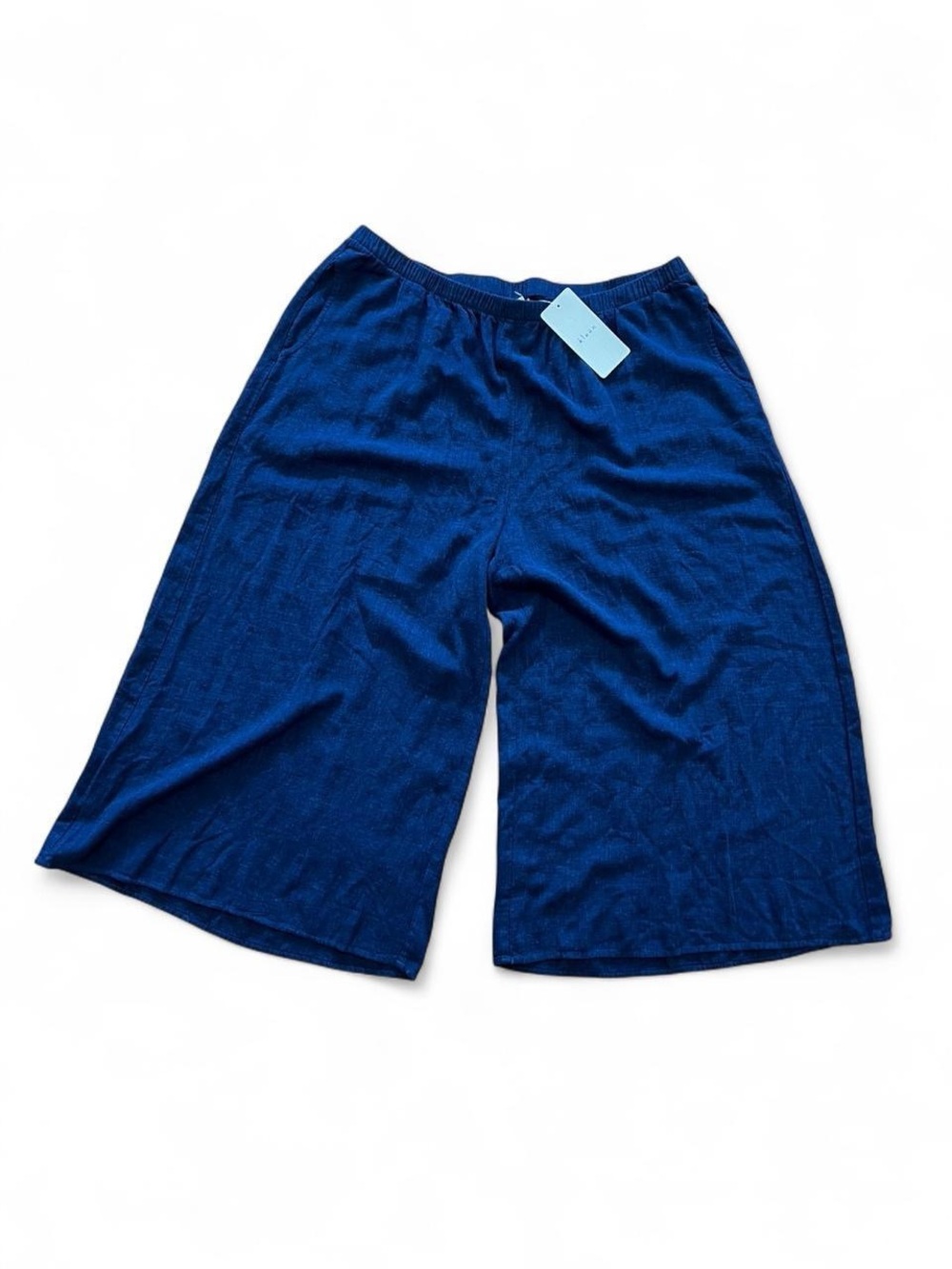 NWTs Kleën Wide Leg Cropped Linen Pants Elastic Waistband Coastal Grandmother XL
